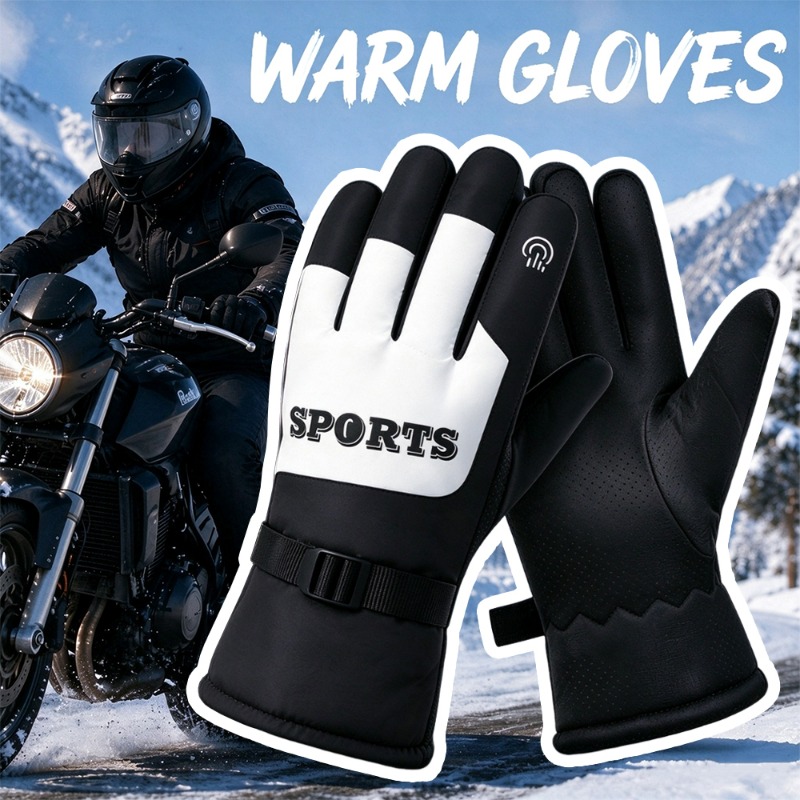 Ski Glove Waterproof - Gants de moto d'hiver, imperméables, chauds,