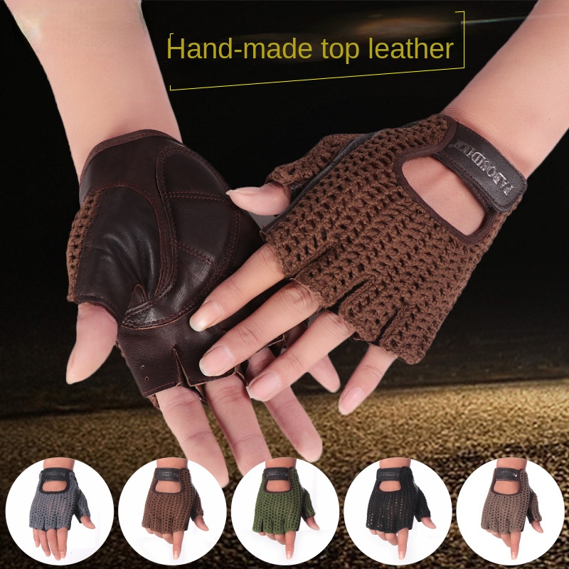 Gants unisexes d'été mi-doigts - Leather Driving Glove avis et prix